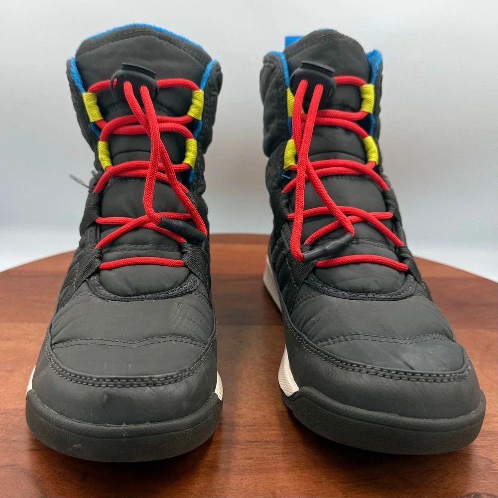 Sorel Whitney II Youth Waterproof‎ Winter Snow Boots Size 5 Black Blue Insulated